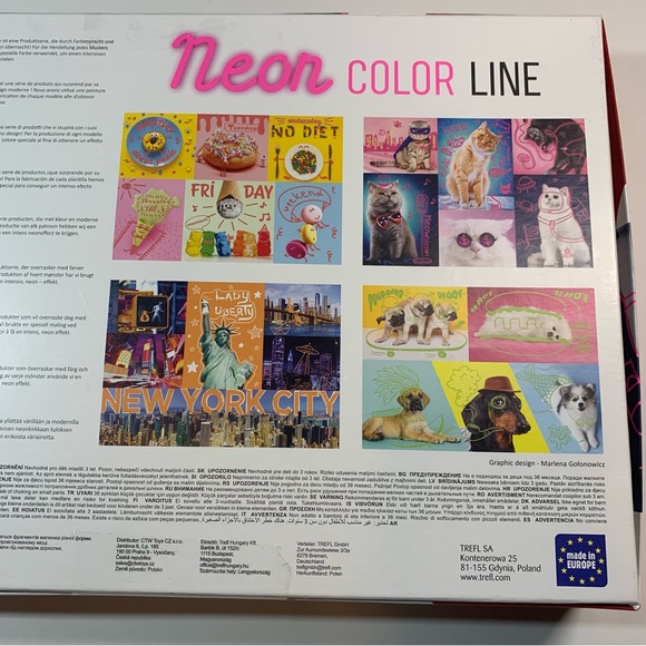 1000 piece Trefl super cats Neon color line puzzle - Picture 10 of 12